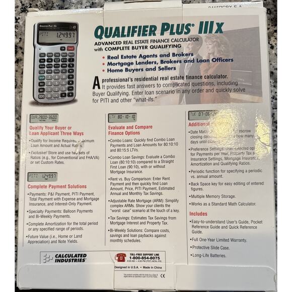 Qualifier Plus IIIx Real Estate Finance Calculator NIB Missing 1 Free Proj Call - Picture 3 of 5